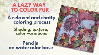 A Lazy Way To Color Fur - a chatty process video - pencils on watercolor base