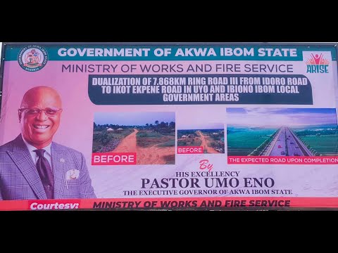 Flag-Off of Construction of 7.868km Ring Road lll from Idoro Road to Ikot Ekpene Road .