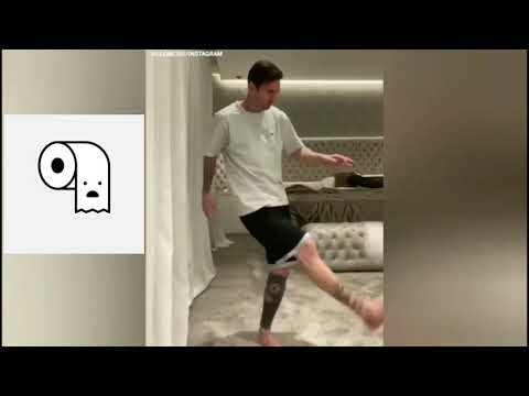 Messi batiendo el record del #ToiletPaperChallenge