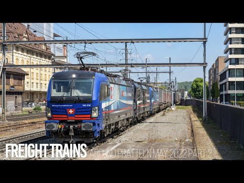 [4K60] Freight trains / Zugverkehr at Pratteln, Switzerland - May 2022 Part 2