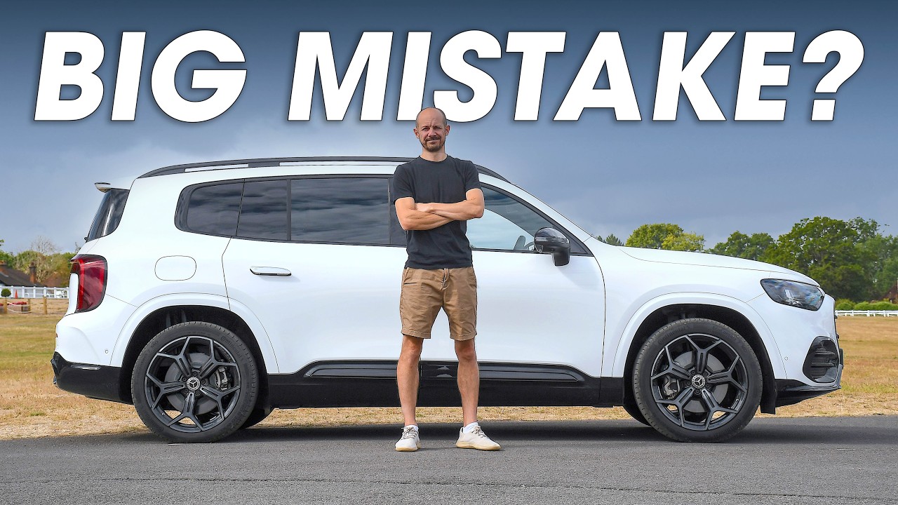 Mercedes GLB electric seven seat SUV parked on a country road
