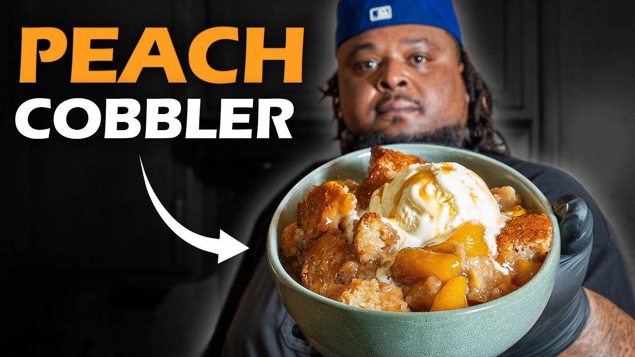 THE BEST Peach Cobbler Recipe - Easy & Delicious Dump Cake Style Tutorial by Chef Grubby