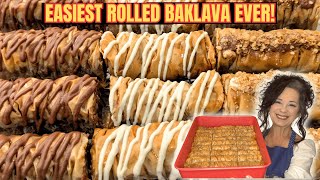 EASY ROLLED BAKLAVA #subscribe #easy #recipe #new #video #homemade #fun #canada #trending #fyp