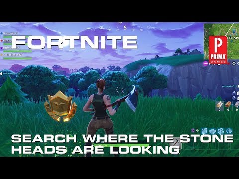 Fortnite - Search Where the Stone Heads are Looking