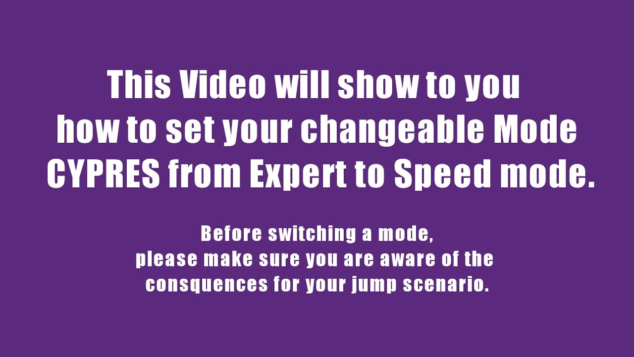 How-to set a changeable mode from Expert to Speed