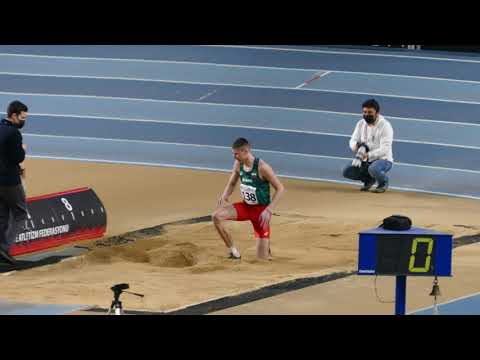 Bozhidar Saraboykov (BUL) 755 cm Long Jump M 5. Place 27th Balkan Indoor Championships Istanbul 2022