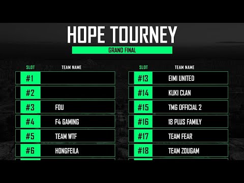HOPE TOURNEY GRAND FINAL  | PUBG MOBILE