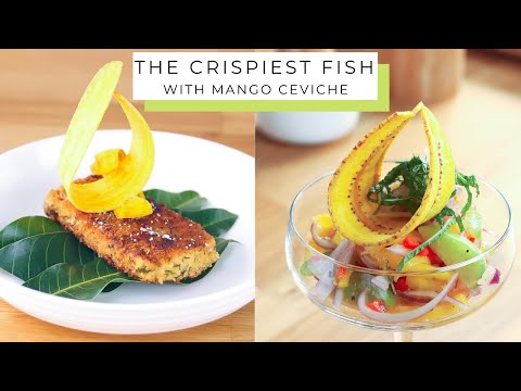 HOW TO MAKE CRISPY FISH WITH MANGO SALSA | EASY DINNER + VEGAN CEVICHE