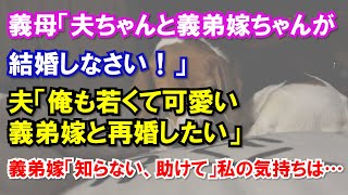 義母「夫ちゃんと義弟嫁ちゃんが結婚しなさい！」夫「俺も若くて可愛い義弟嫁と再婚したい」義弟嫁「知らない、助けて」私の気持ちは…