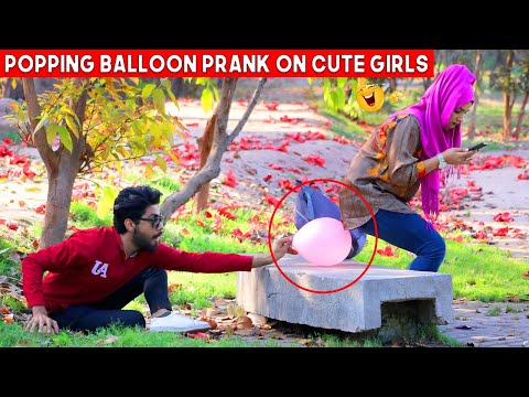 Popping Balloons Prank on Cute Girls || BY AJ-AHSAN ||
