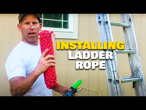 Adding New Rope To A 24\" Extension Ladder. Re-rope a ladder. How to repair a ladder.