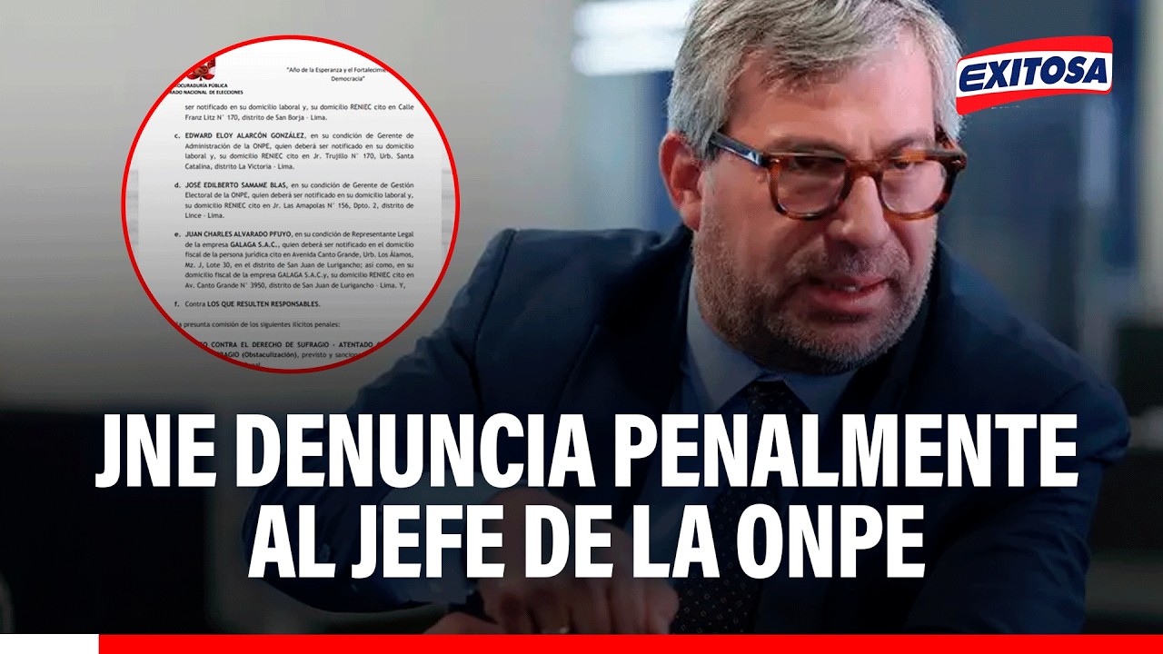 🔴🔵 JNE denuncia penalmente al jefe de la ONPE, Piero Corvetto, y otros funcionarios
