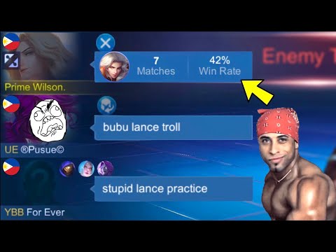 LANCELOT LOW WINRATE PRANK!! 😂 | I PRETEND NUB ( team auto toxic! )
