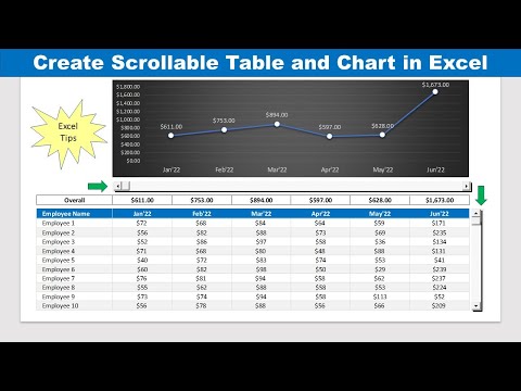 How to create Scrollable Table and Chart in MS Excel