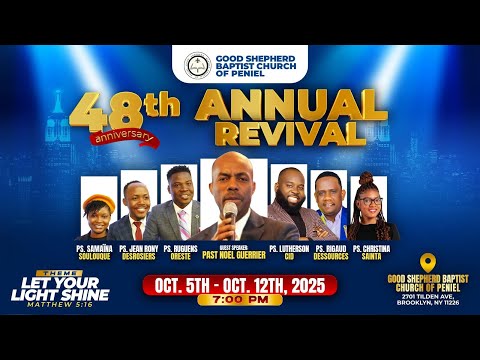 Célébration 48è Anniversaire de l' Eglise Baptiste du Bon Berger de Péniel | Dimanche 12 Oct 2025