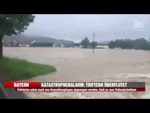 Dorf in Bayern Überschwemmung Notstand Triftern 01.06.2016