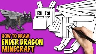 How to draw Ender Dragon - Minecraft - Easy step-by-step drawing tuturial