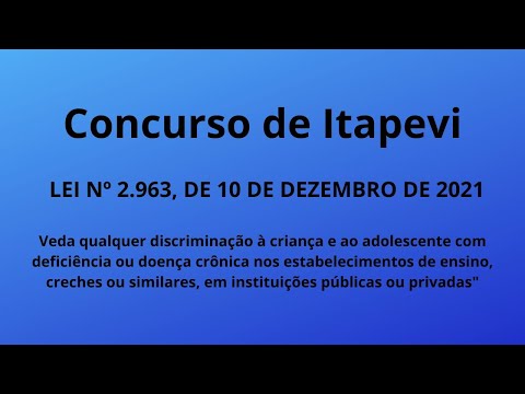Lei 2963 de 2021 - Concurso de Itapevi