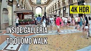 Milan Galleria Inside Walk to Duomo Square | 4K POV Italy Walking Tour