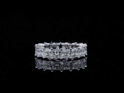 Natural Princess Cut Diamond Eternity Ring  Classic Gallery Setting - 23539