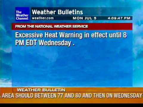 Willow Grove Weatherstar XL - Excessive Heat Warning - 7/5/2010