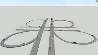 Cloverleaf interchange different viewing angle