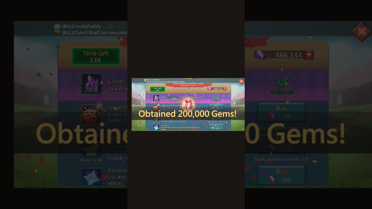 200K Free Gems | Bargain Store | New Update - Lords Mobile