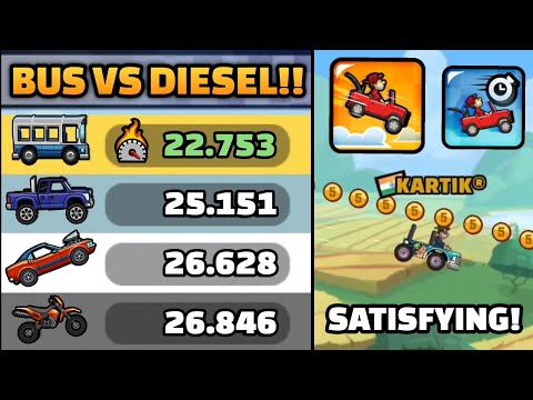 BUS SPEEDRUN IN SUPERDIESEL DOWNHILL MAP!! 🤩🔥 IN COMMUNITY SHOWCASE - Hill Climb Racing 2