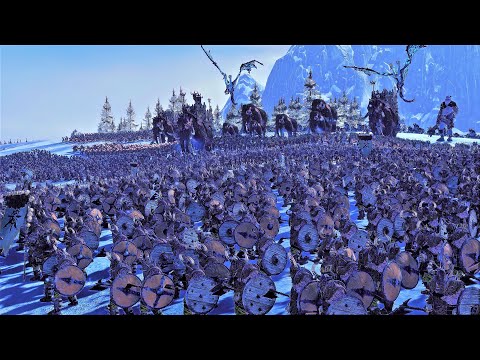 Norsca Vs Snow Elves | 13,000 Unit cinematic Battle | Total War Warhammer 2