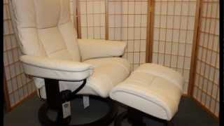 Ekornes Stressless Mayfair- Vanilla Classic Leather from Unwind.com