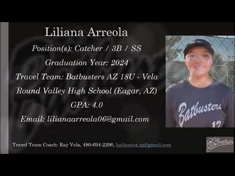 Liliana Arreola Softball Skills Video - 2024 Catcher 3B SS