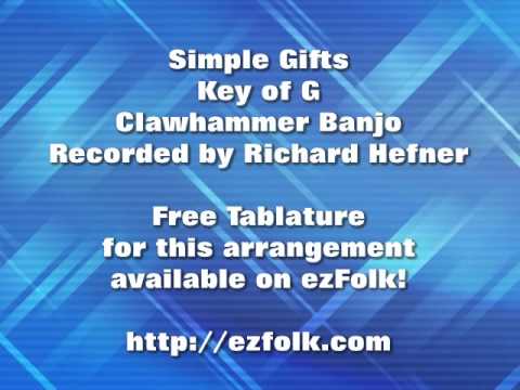 Simple Gifts - Clawhammer Banjo - Free Tablature