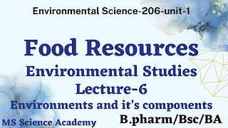 Environmental Science-lect-6-Food Resources-unit-1-206-B.pharm/BSc/BA