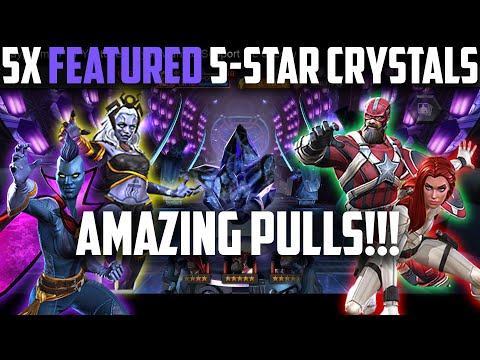 5X NEW Featured 5-Star Crystal Opening - AMAZING LUCK!! - Marvel Contest of Champions