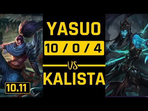 Tedcly  - Yasuo vs Kalista BOT| Patch 10.11 | Yasuo Gameplay