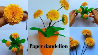 Paper dandelion | how to make paper dandelion flowers | diy craft | dandelion flowers