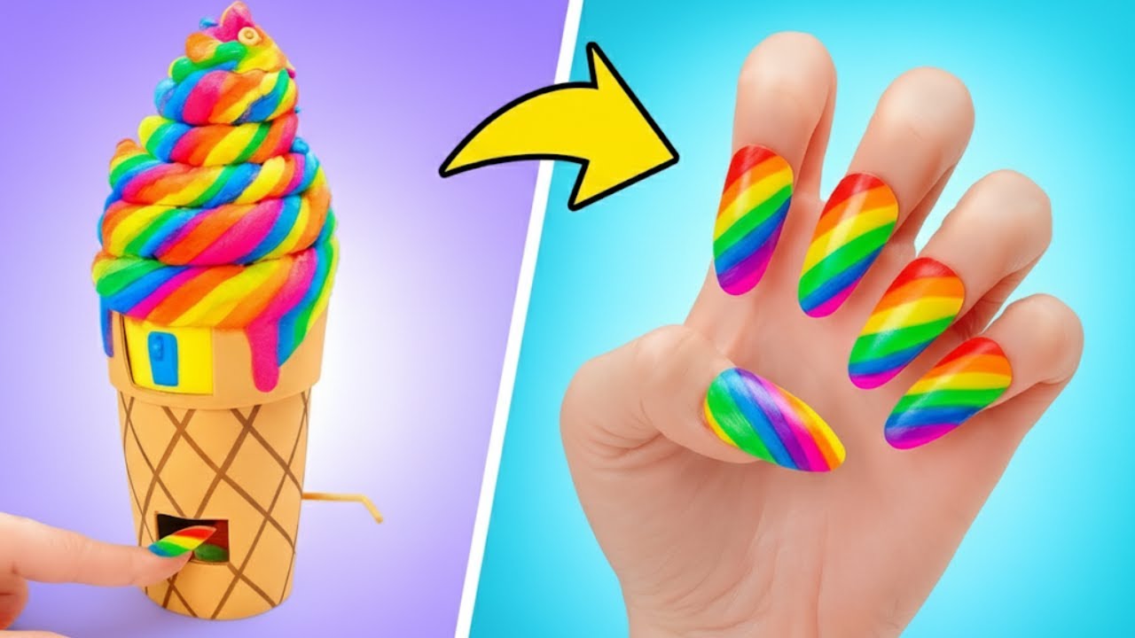 Unhas de papel GIGANTES! 💅🌈✨ DIY divertido e super criativo