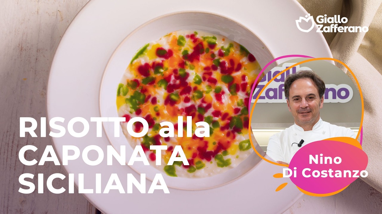 RISOTTO CREMOSO alla CAPONATA SICILIANA🍚🌿ricetta dello Chef stellato Nino Di Costanzo✨