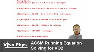 ACSM Running Equation Solving for Oxygen Consumption - VO2