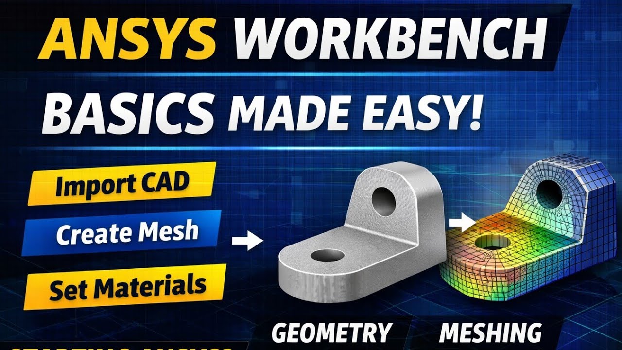 ANSYS Workbench Basics | Beginner Tutorial (Geometry, Materials & Meshing)