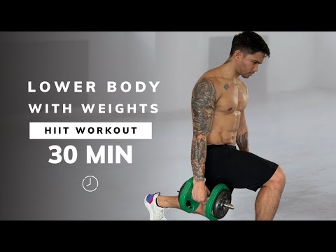 30 MIN KILLER Lower Body HIIT Workout - With Weights - Legs and Glutes, No Repeat, At Home