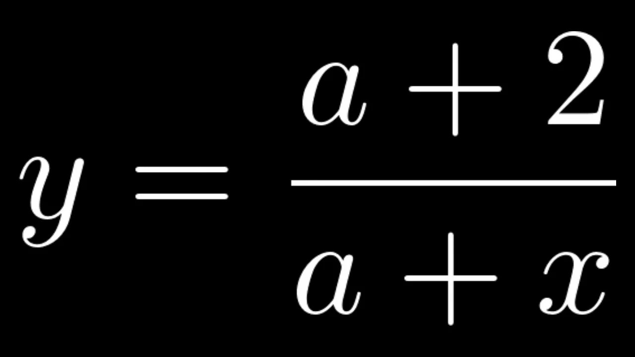 Given y = (a + 2)/(a + x), can you find the value of dy/dx at x=2?