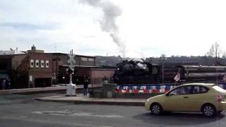 preview picture of video 'Western Maryland #734 Baldwin Steam Locomotive @ Cumberland Station11-24-11.MPG'
