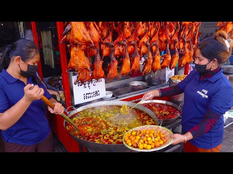 So Famous! 1000+ Ducks Per Day! Popular Grilled Duck & Khmer Beef Offal Stew | Cambodian Street Food