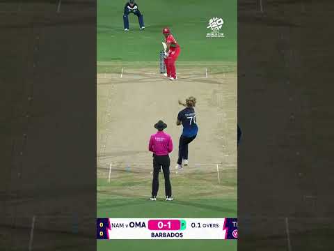 Two wickets from two balls for Namibia 😲 #t20worldcup #cricket #cricketshorts #ytshorts