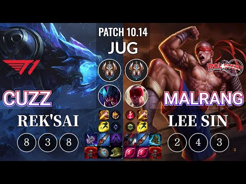 T1 Cuzz Rek'Sai vs KT Malrang Lee Sin Jungle - KR Patch 10.14