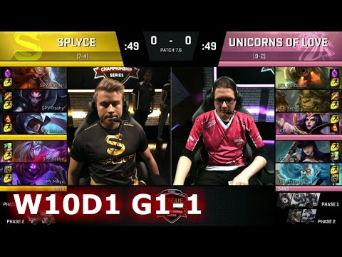 Splyce vs Unicorns of Love | Game 1 S7 EU LCS Spring 2017 Week 10 Day 1 | SPY vs UOL G1 W10D1