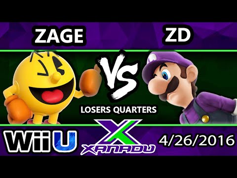 S@X 147 - Zage (Pac-Man) Vs. ZD (Luigi) SSB4 Losers Quarters - Smash Wii U - Smash 4