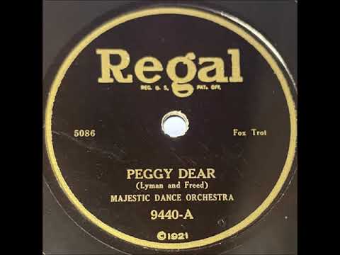 Majestic Dance Orchestra [Nathan Glantz] "Peggy Dear" 1923 Society Jazz 78 RPM