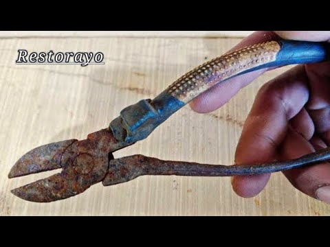 Restoration of Stuck and Rusty Cable Cutting Pliers | With Makeshift Tools and Materials